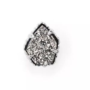 Kendra Scott Tessa Silver Necklace Charm in Platinum Drusy